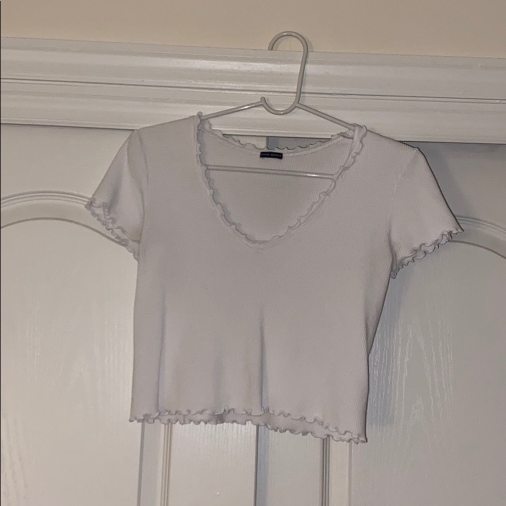 Brandy Melville Jordan Ruffled White Top